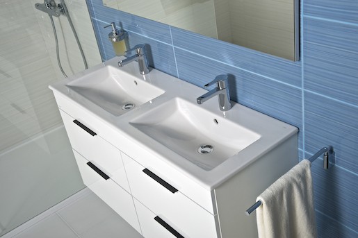 Kúpeľňová skrinka s umývadlom Jika Plan 120x44,1x62,2 cm biela H4536621763001