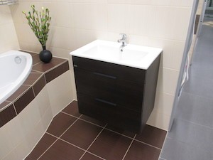 Kúpeľňová skrinka s umývadlom Jika Plan 65x44,1x62,2 cm dub H4536021763021