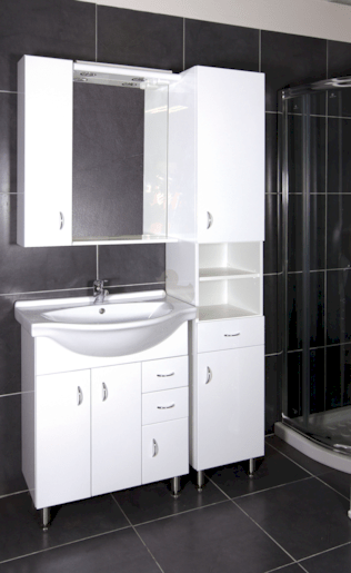 Kúpeľňová skrinka s umývadlom Keramia Pro 70,5x50,5 cm biela PRO70DV