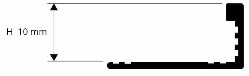 Lišta ukončovacia Progress Profile L hliník elox čierna, dĺžka 270 cm, výška 10 mm, PTNE10