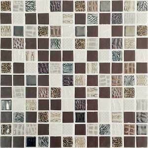 Sklenená mozaika Mosavit Safari marron 30x30 cm lesk SAFARIMR