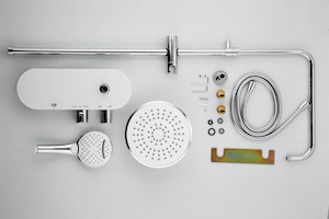 Sprchový systém SAT s termostatickou batériou biela/chróm SATSSTKP