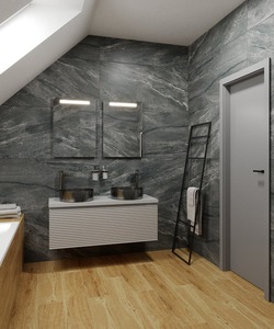 Kúpeľňová skrinka pod umývadlo Naturel Savona 118x43x44, 8 cm sivá mat