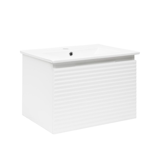 Kúpeľňová skrinka s umývadlom Naturel Savona 58x43x44,8 cm biela lesk