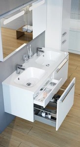 Kúpeľňová skrinka pod umývadlo Ravak chróme 120x49 cm cappuccino/biela X000000964