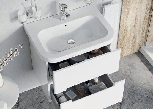 Kúpeľňová skrinka pod umývadlo Ravak chróme 59x42 cm biela X000001291