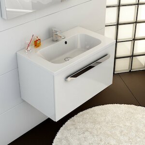 Kúpeľňová skrinka pod umývadlo Ravak chróme 80x49 cm biela X000000534