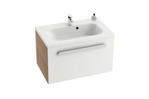 Kúpeľňová skrinka pod umývadlo Ravak chróme 80x49 cm cappuccino/biela X000000963