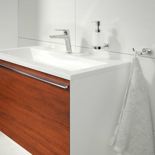 Kúpeľňová skrinka pod umývadlo Ravak Clear 80x38 cm biela/čerešňa X000000758