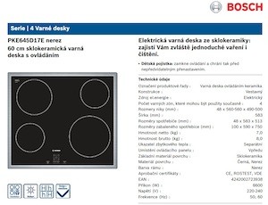 Rúra + varná doska sklokeramická Bosch SETBO2