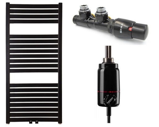 Cenovo zvýhodnený set pre kombinované vykurovanie radiátor, ventil a Vyhrievaná tyč SETKH450970SBLKOM