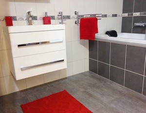 Kúpeľňová predložka Grund Nancy 55x55 cm červená SIKODGNAN557