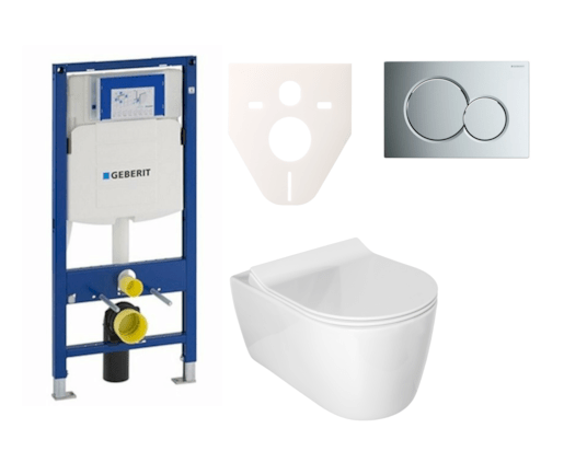 Cenovo zvýhodnený závesný WC set Geberit do ľahkých stien / predstenová montáž + WC Glacera Alfa SIKOGES3A2