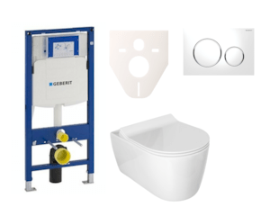 Cenovo zvýhodnený závesný WC set Geberit do ľahkých stien / predstenová montáž + WC Glacera Alfa SIKOGES3A4
