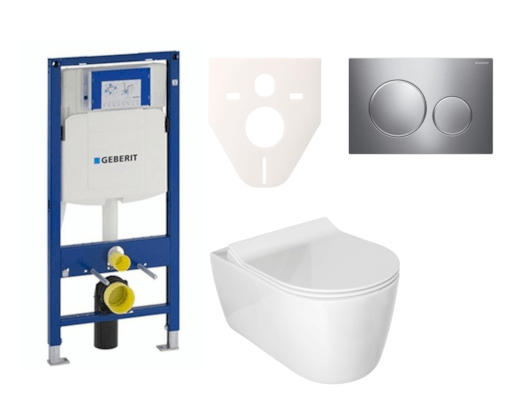 Cenovo zvýhodnený závesný WC set Geberit do ľahkých stien / predstenová montáž + WC Glacera Alfa SIKOGES3A41