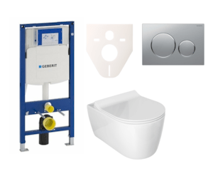 Cenovo zvýhodnený závesný WC set Geberit do ľahkých stien / predstenová montáž + WC Glacera Alfa SIKOGES3A42