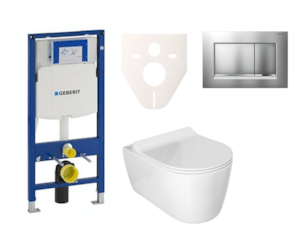 Cenovo zvýhodnený závesný WC set Geberit do ľahkých stien / predstenová montáž + WC Glacera Alfa SIKOGES3A7