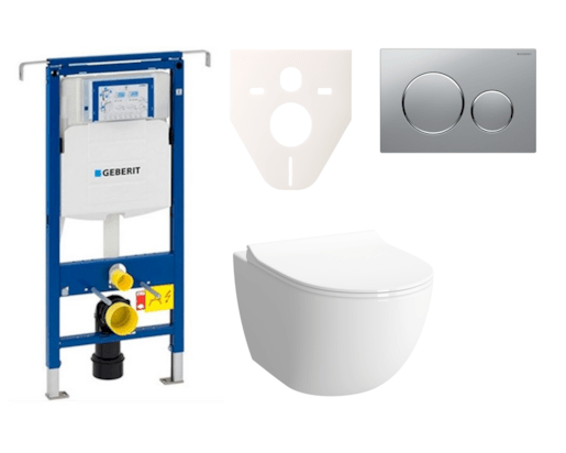 Cenovo zvýhodnený závesný WC set Geberit do ľahkých stien / predstenová montáž + WC VitrA VitrA Shift SIKOGES4N42