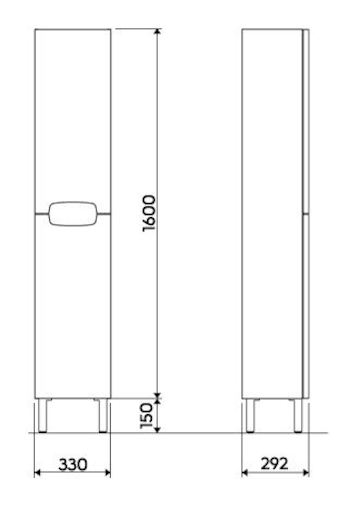 Kúpeľňová skrinka vysoká Kolo Rekord 33x160 cm biela lesk SIKONKOR160BL