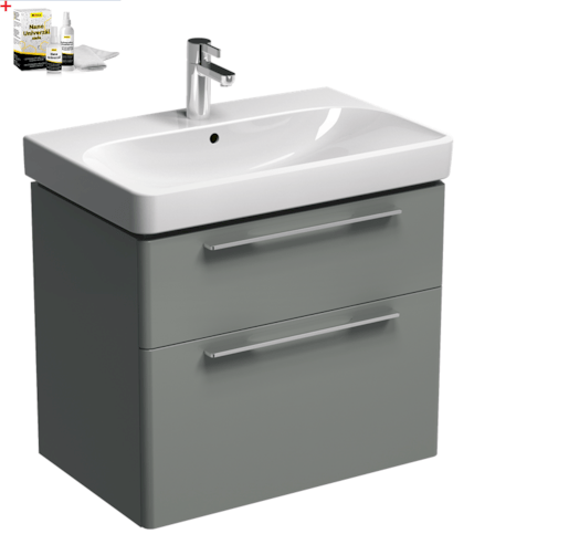 Kúpeľňová skrinka s umývadlom Kolo Kolo 75x71 cm v platinovej šedej farbe SIKONKOT75PS