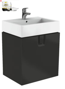 Kúpeľňová skrinka s umývadlom Kolo Twins 60x57 cm čierna mat SIKONKOTW601CM