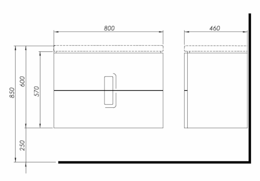 Kúpeľňová skrinka s umývadlom Kolo Twins 80x60 cm v prevedení grafit strieborný SIKONKOTW802SG