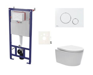 Cenovo zvýhodnený závesný WC set SAT do ľahkých stien / predstenová montáž + WC SAT Brevis SIKOSSBR70K