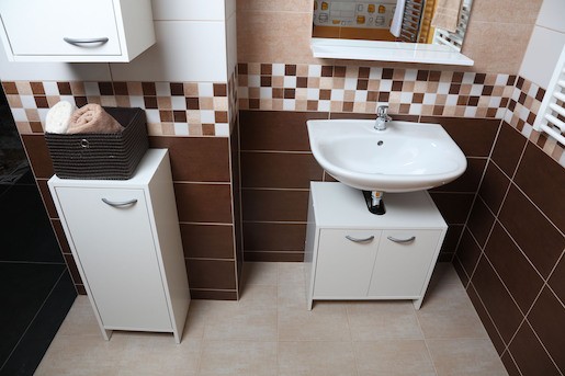 Kúpeľňová skrinka pod umývadlo Multi Praxis 55x33,5 cm biela SKDEMONT