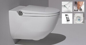 Akčný balíček Laufen RIVA závesné WC + podomietkový modul + WC tlačidlo chróm lesk + hodinky SIKOSLRI004
