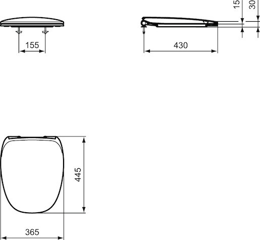 WC doska Ideal Standard Dea duroplast biela T676601