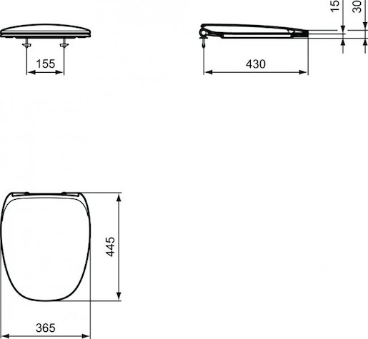 WC doska Ideal Standard Dea duroplast biela matná T676783