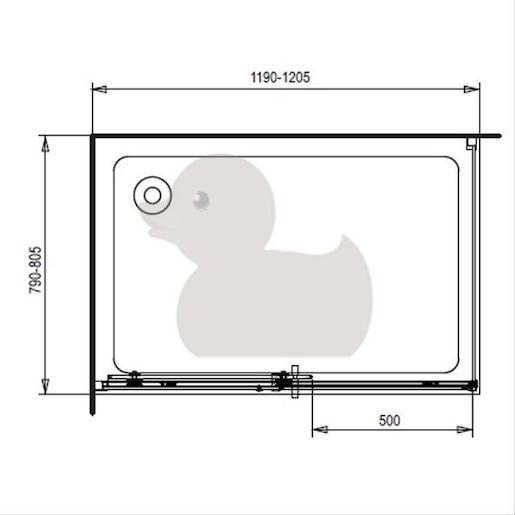 Sprchové dvere Anima T-Linea posuvné 120 cm, sklo číre, chróm profil TLD120TP
