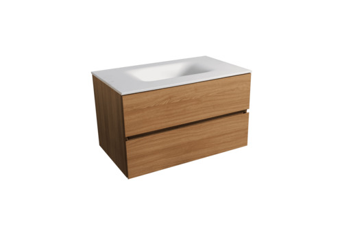 Kúpeľňová skrinka s umývadlom bílá mat Naturel Verona 66x51,2x52,5 cm v dekore svetlé drevo VERONA66BMSD