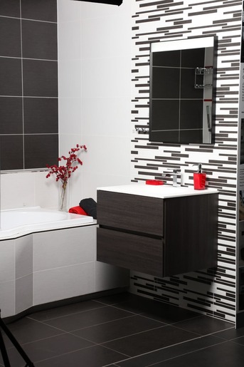 Kúpeľňová skrinka s umývadlom bílá mat Naturel Verona 86x51,2x52,5 cm tmavé drevo VERONA86BMTD