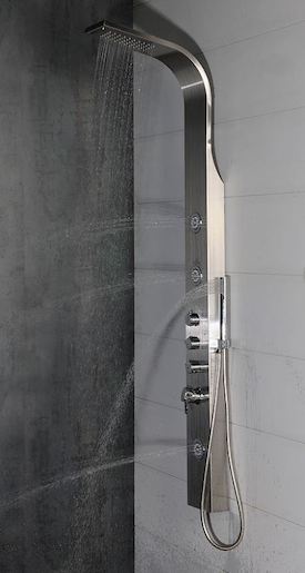 Sprchový panel Sapho AIKO na stenu s pákovou batériou nerez WN163