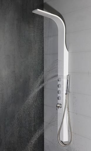 Sprchový panel Sapho MESA s pákovou batériou biela WN852
