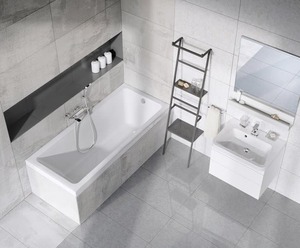 Kúpeľňová skrinka pod umývadlo Ravak 10° 65x45x45 cm biela lesk X000001286