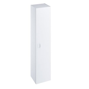 Závesná kúpeľňová skrinka vysoká v bielej farbe s lesklým povrchom o rozmere 35x160x32 cm. s povrchom z MDF dosky S doťahom dvierok. Dvierka majú ľavé i prvé otváranie.