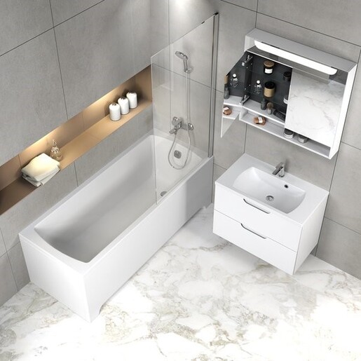 Kúpeľňová skrinka pod umývadlo Ravak Classic II 60x58,5x45 cm biela lesk X000001476