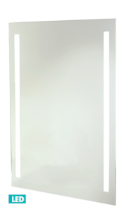 Obdĺžnikové zrkadlo s LED osvetlením so senzorom s rozmerom 60x80 cm. Farebná teplota osvetlenie je 6 000 K (chladnejšie biela). S krytím IP44, je chránené proti striekajúcej vode. Orientácia zrkadla na výšku.