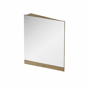 Obdĺžnikové zrkadlo s poličkou o rozmere 80x71 cm. Rám zrkadla v dekore dub. Orientácia zrkadla na šírku.