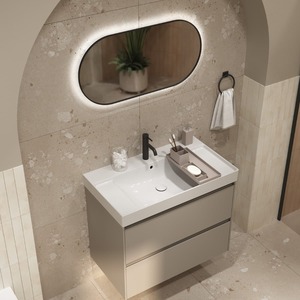 Kúpeľňová skrinka pod umývadlo Roca Ona 80x64,5x46 cm piesková mat ONA802ZPM