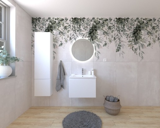 Kúpeľňová zostava s umývadlom vrátane umývadlovej batérie, vtoku a sifónu Naturel Ancona biela KSETANCONA11
