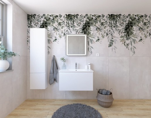Kúpeľňová zostava s umývadlom vrátane umývadlovej batérie, vtoku a sifónu Naturel Ancona biela KSETANCONA17
